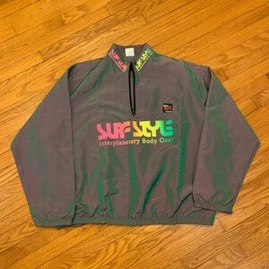 Vintage 90s Surf Style Pullover Windbreaker Jacket